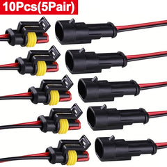 Waterproof Automotive Electrical Connectors Male Female Plug 2-Pin Way With Wire For Car Motorcycle Scooter Marine