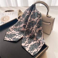 2022 New Women Silk Scarf Square Foulard Lady's Neck Hair Scarves Design Printed Head Kerchief Fashion Girl Scarfs