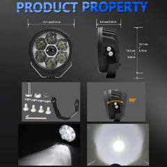 5" Led Projector Spotlights 6000K 150W IP68 Waterproof Spot Lamp Offr oad Truck Tractor Boat SUV Spotlight