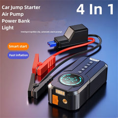 Car Jump Starter Air Pump Power Lighting Portable Air Compressor Automotive-Battery Starting Tyre Inflator