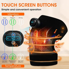 Heated Knee Massager Pads Adjustable Multi-Level Vibration Wireless with Wormwood for Elbows Shoulders Pain Relief Old Cold Leg