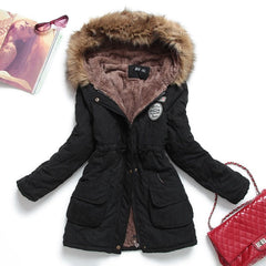 new winter military coats women cotton wadded hooded jacket medium-long casual parka thickness XXXL quilt snow outwear