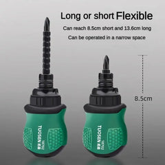 Short Handle Dual Purpose Telescopic Repair Tools Cross Groove Drill 13 in 1 Screwdriver Ratchet Screwdriver Set