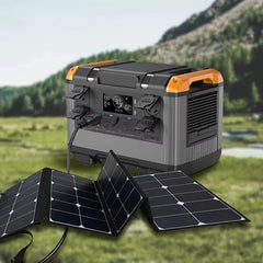 Solar Generator 600W 1000W 2400W 3000W LiFePO4 Battery Portable Power Station, 100W 200W Solar Panel, Camping Emergency