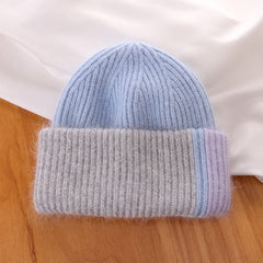 Rabbit Fur Beanies Soft Warm Fluffy Winter Hat for Women Angora Knitted Hat Skullies Beanies Female Bonnet Woman Knit Cap