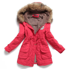 new winter military coats women cotton wadded hooded jacket medium-long casual parka thickness XXXL quilt snow outwear