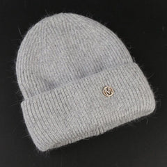 Rabbit Fur Beanies Soft Warm Fluffy Winter Hat for Women Angora Knitted Hat Skullies Beanies Female Bonnet Woman Knit Cap