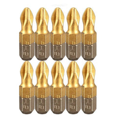 10pcs Drill Bit Screwdriver Anti Slip Electric 1/4" Hex Shank 25mm Long Screw Drill Bit Set PH1 PH2 PH3 PZ1 PZ2 PZ3 Anti-slip Head