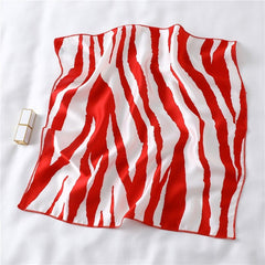 2022 New Women Silk Scarf Square Foulard Lady's Neck Hair Scarves Design Printed Head Kerchief Fashion Girl Scarfs