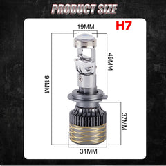 Canbus LED Projector Bulb Headlight Mini Lens H11 H8 9005 9006 HB3 HB4 6000K Auto Motorcycle Mini Lens