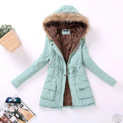 new winter military coats women cotton wadded hooded jacket medium-long casual parka thickness XXXL quilt snow outwear