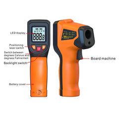 Infrared Thermometer , Handheld Heat Temperature For Cooking Tester, Pizza Oven, Grill & Engine - Laser Surface Temp Read