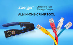 Crimp Tool Pass Through Crimper Cutter for Cat6a Cat6 Cat5 8P8C Modular Connector Ethernet All-in-one Wire Tool