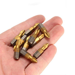 10pcs Drill Bit Screwdriver Anti Slip Electric 1/4" Hex Shank 25mm Long Screw Drill Bit Set PH1 PH2 PH3 PZ1 PZ2 PZ3 Anti-slip Head