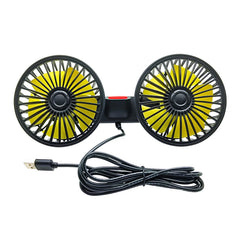 Car Fan 360° 3-speed Car Seat Back Cooling Fan USB Charge Dual Head Fan Adjustable Rotation Neck Cooler for Car Home Accessories
