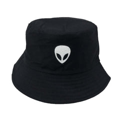 Unisex Embroidered Alien Foldable Bucket Hat Beach Sun Street Headwear Fisherman Outdoor Men and Woman Cap