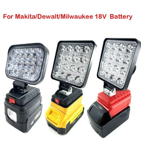 Makita/Dewalt/Milwaukee 18V Li-ion Battery LED Work Light Torch 3/4 inch Flashlight Portable Emergency Flood Lamp Camping lamp