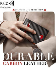 12-card wallet, Minimalist men's RFID blocking multi-functional ultra-thin front pocket bi-fold solid colour portable card holder