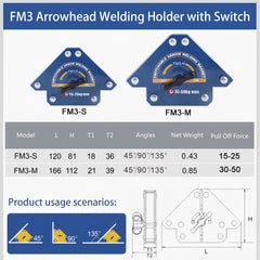 12.5KG Magnetic Welding Holders Angle Solder Arrow Magnet Weld Fixer Positioner Ferrite Holding Auxiliary Locator Tools