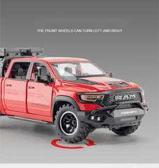 DODGE Mammoth 1000 TRX Alloy Pickup Car Model Diecast Metal Off-road Vehicle Model Sound and Light Simulation Kids Toy Gift