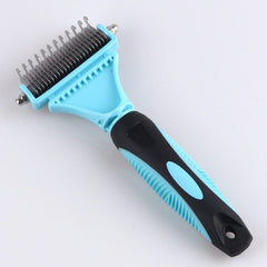 Professional Dog Brush Dematting Gently Efficient Safe Pet Comb Rake Removes Undercoat Knots Wooden Handle Puppy Goomer - Wowza
