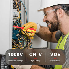 Electrician Screwdrivers Repair Tools Kit 13pcs 1000V Changeable Insulated Set with Magnetic Slotted Phillips Pozidriv Torx Bits