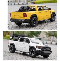 DODGE Mammoth 1000 TRX Alloy Pickup Car Model Diecast Metal Off-road Vehicle Model Sound and Light Simulation Kids Toy Gift