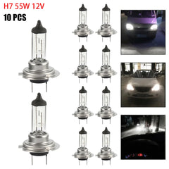 10PCS Halogen Headlight Bulb Super Warm White Light H7 55W 12V Bulb Headlight Halogen Lamp Car HeadLight Replacement Bulb