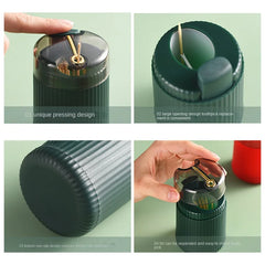 Automatic Toothpick Dispenser Portable Plastic Toothpick Holder Container Creative Press Toothpick Storage Box Organiser