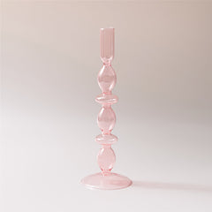 Handmade Colored Vintage Glass Candlestick candle holders Romantic Dinner Decoration for Home Wedding Taper Candle Holder Gift