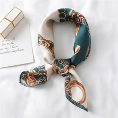 2022 New Women Silk Scarf Square Foulard Lady's Neck Hair Scarves Design Printed Head Kerchief Fashion Girl Scarfs