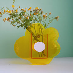 Rainbow Color Acrylic Vases Floral Container Decorative Shop Design Wedding Party Home Office Decoration
