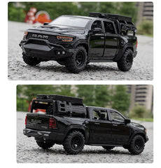 DODGE Mammoth 1000 TRX Alloy Pickup Car Model Diecast Metal Off-road Vehicle Model Sound and Light Simulation Kids Toy Gift