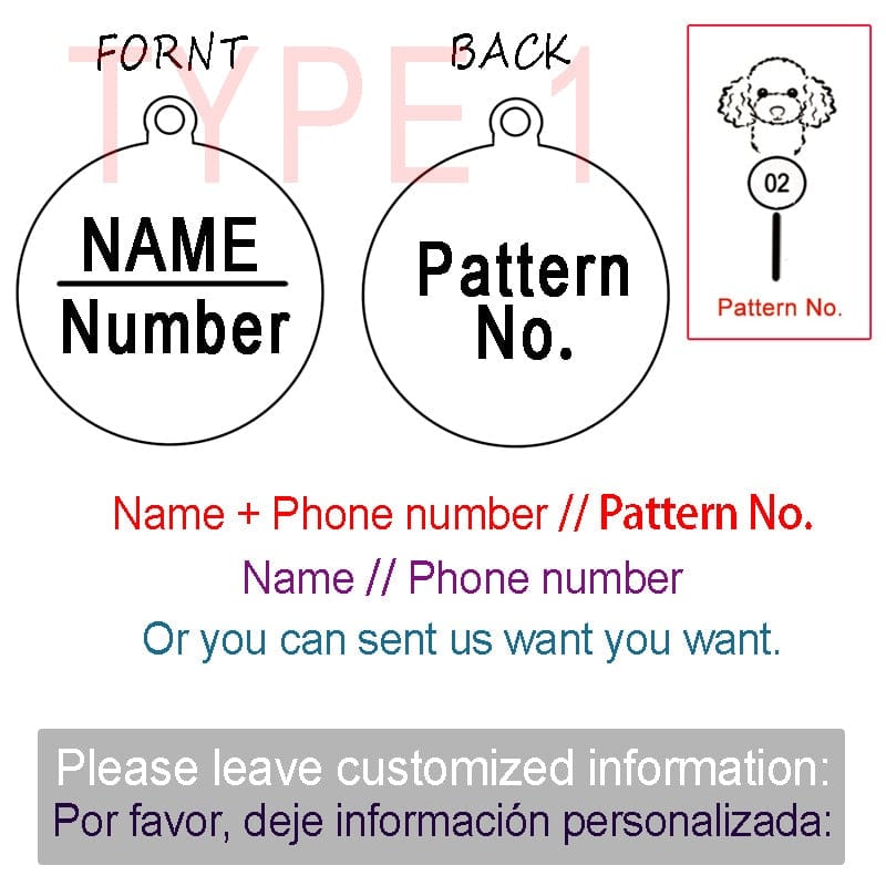 Custom Dog Cat ID Tag Engraved Personalized Pet Collar Charm Name Pendant Bone Keyring Necklace Puppy Accessory Dropshipping - Wowza