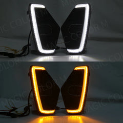 Nissan Navara NP300 2020 2023 LED Daytime Running Light DRL Driving Fog Lamp Fit Waterproof Turn Signal Yellow