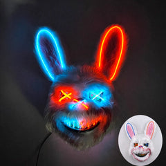 Halloween Light Up Horror Mask Glowing Bloody Bear Killer Mask Flashing Neon Scary Bear Mask for cosplay killer mask Decoration