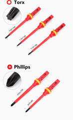 Electrician Screwdrivers Repair Tools Kit 13pcs 1000V Changeable Insulated Set with Magnetic Slotted Phillips Pozidriv Torx Bits