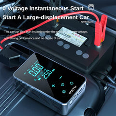 Car Jump Starter Air Pump Portable Power Bank LED Lighting Tyre Inflator Battery Charger Booster Starting Device