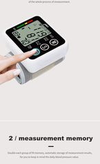 Wrist Digital Blood Pressure Monitor English / Russian / Portuguese / Spanish Voice Broadcast Tonometer