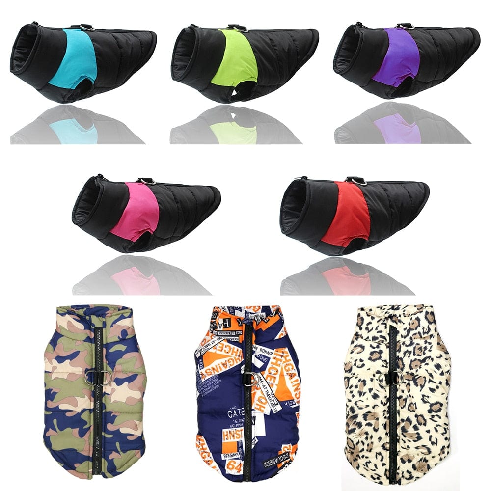Padded Winter Warm Dog Clothes Waterproof Pet Vest Zipper Jacket For Small Medium Large Dogs Pug Chihuahua French Bulldog Coat - Wowza