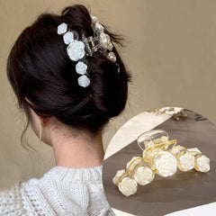 Korean Acrylic Hair Claws Pearl Claw Clips For Woman Large Size Barrette Crab For Girl Shark Clip Fashion Hair Accessories