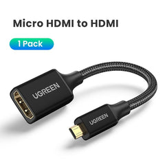 UGREEN Micro HDMI-Compatible Adapter 4K /60Hz Micro Male to Female Cable Connector Converter for Raspberry Pi 4 GoPro Micro