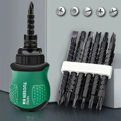Short Handle Dual Purpose Telescopic Repair Tools Cross Groove Drill 13 in 1 Screwdriver Ratchet Screwdriver Set