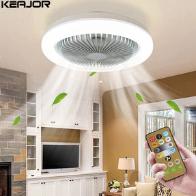 B22 Ceiling Fan With Remote Control and Light 30W LED Lamp Fan Smart Silent Ceiling Fan For Sitting Room Bedroom E27 Converter Base