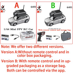 RC Car 6401 With Camera 2K Video 1:64 Mini 2.4G WiFi APP or Remote Control Car FPV View VR Function Toy Cars