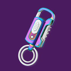 Keychain Wine Opener Knife Flashlight One-word Screwdriver Multi-function Metal Windproof Electronic Lighter Gadget