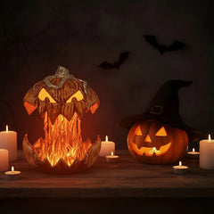 Halloween Pumpkin, Rise and Fall Makes a Terrifying Sound, Scary Atmosphere Light, Halloween Home Decor Haunted, Horror Party