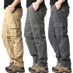 Loose Overalls Men's Outdoor Sports Jogging Tactical Pants Elastic Waist Pure Cotton Casual Work Pants