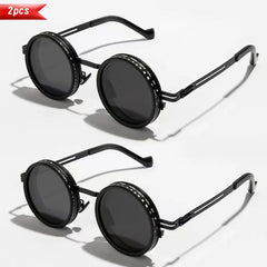 Handmade ND9 adjustable dimming sunglasses Retro Punk round men's outdoor fishing UV400 polarized driving sunglasses for women