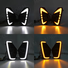 Nissan Navara NP300 2020 2023 LED Daytime Running Light DRL Driving Fog Lamp Fit Waterproof Turn Signal Yellow